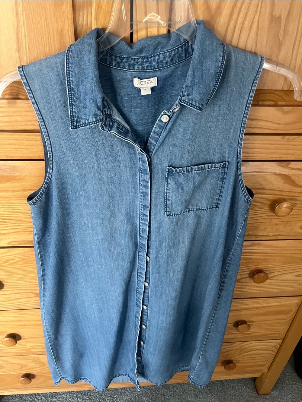 J. Crew sleeveless denim dress Medium
